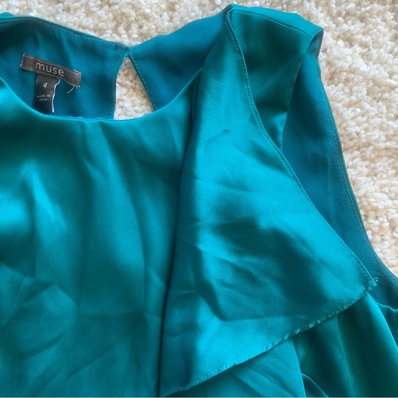 Muse Satin Ruffle Dress - Picture 2 of 4